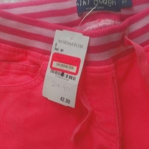 pink jean pants with blush pink heart patches